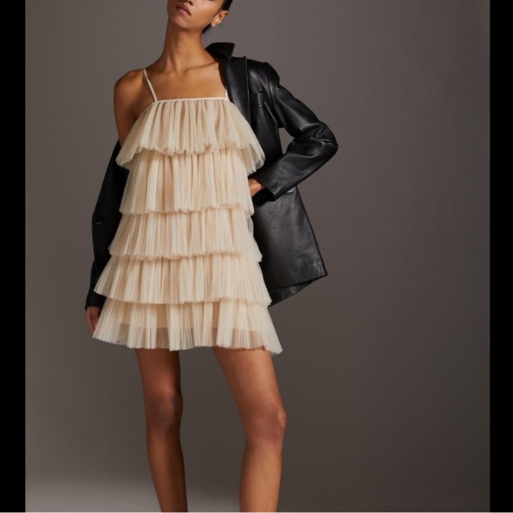 Maeve Tiered Tulle Mini Dress